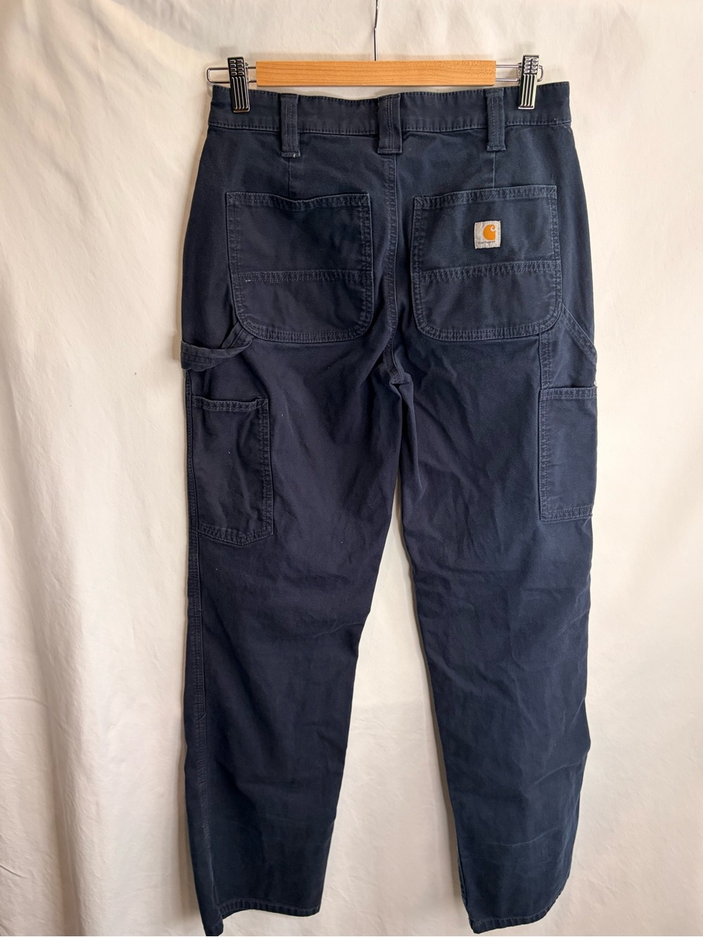 Carhartt Women’s Navy Straight-Leg Work Jeans loose fit size 4